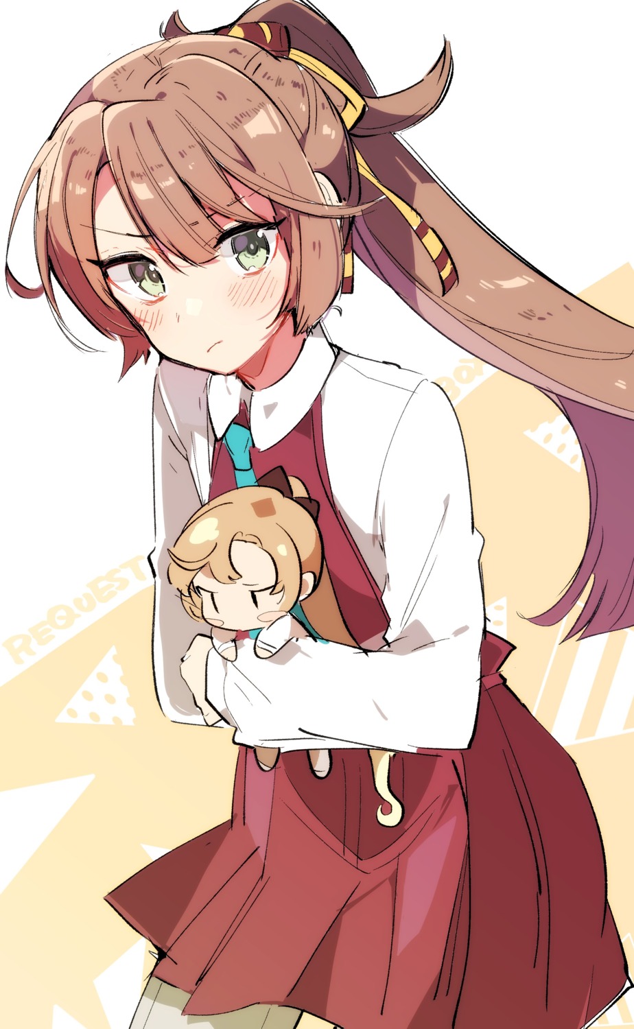 chibi, kantai_collection, kazagumo_(kancolle), pantyhose, seifuku, takeshima_eku
