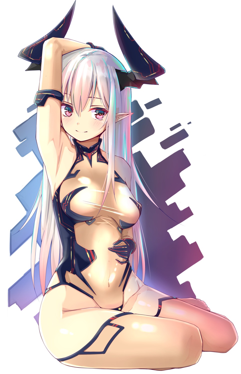 colo_mag-chan, granblue_fantasy, horns, leotard, pointy_ears, thighhighs, yutchin