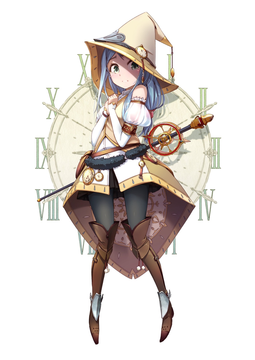 armor, heels, pantyhose, pomon_illust, weapon, witch
