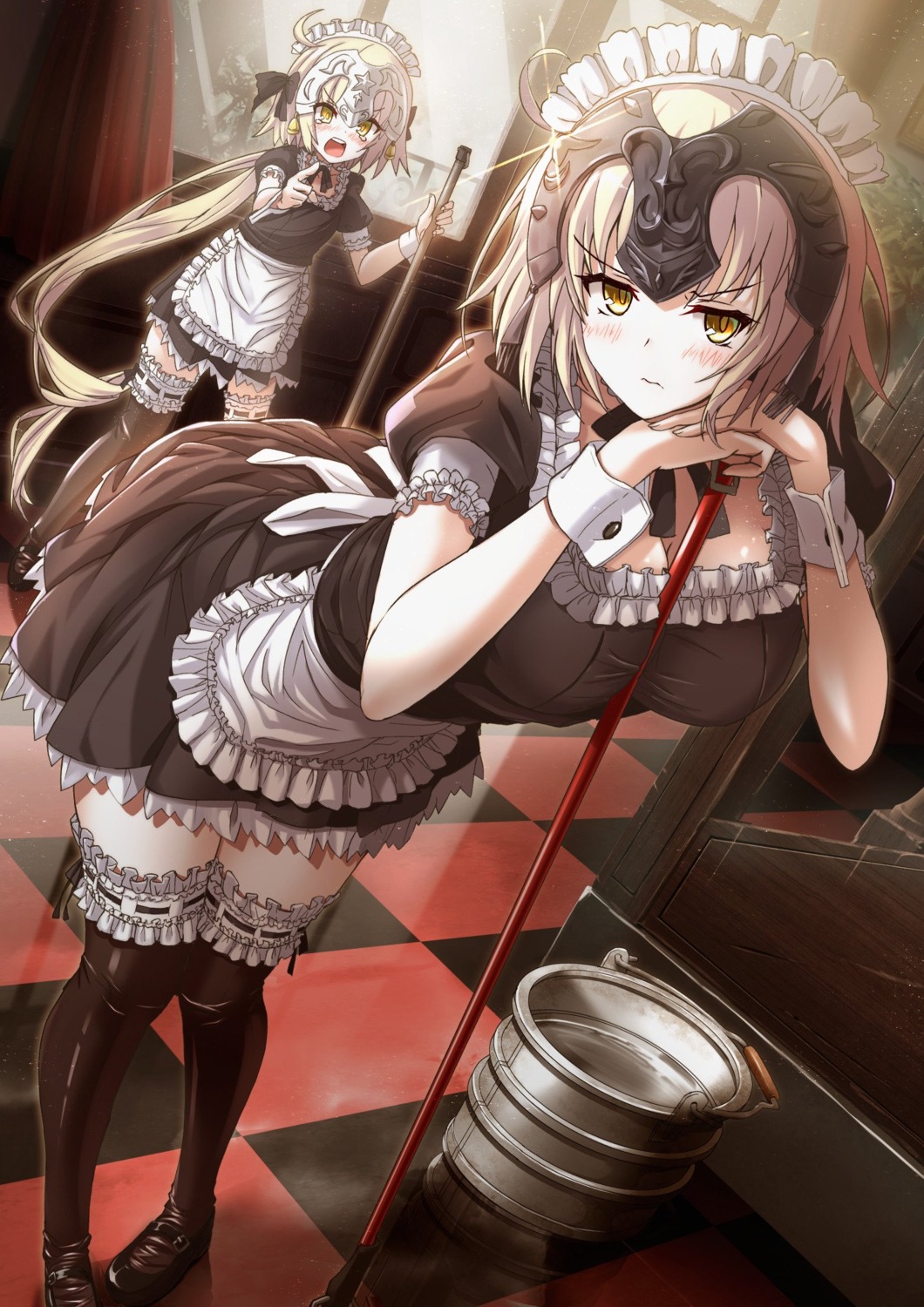 cleavage, fate/grand_order, jeanne_d'arc, jeanne_d'arc_alter_(fate), jeanne_d'arc_alter_santa_lily, maid, saiki_rider, thighhighs