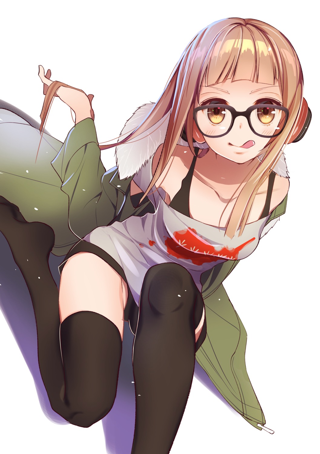 headphones, megane, omucchan_(omutyuan), persona_5, sakura_futaba, thighhighs