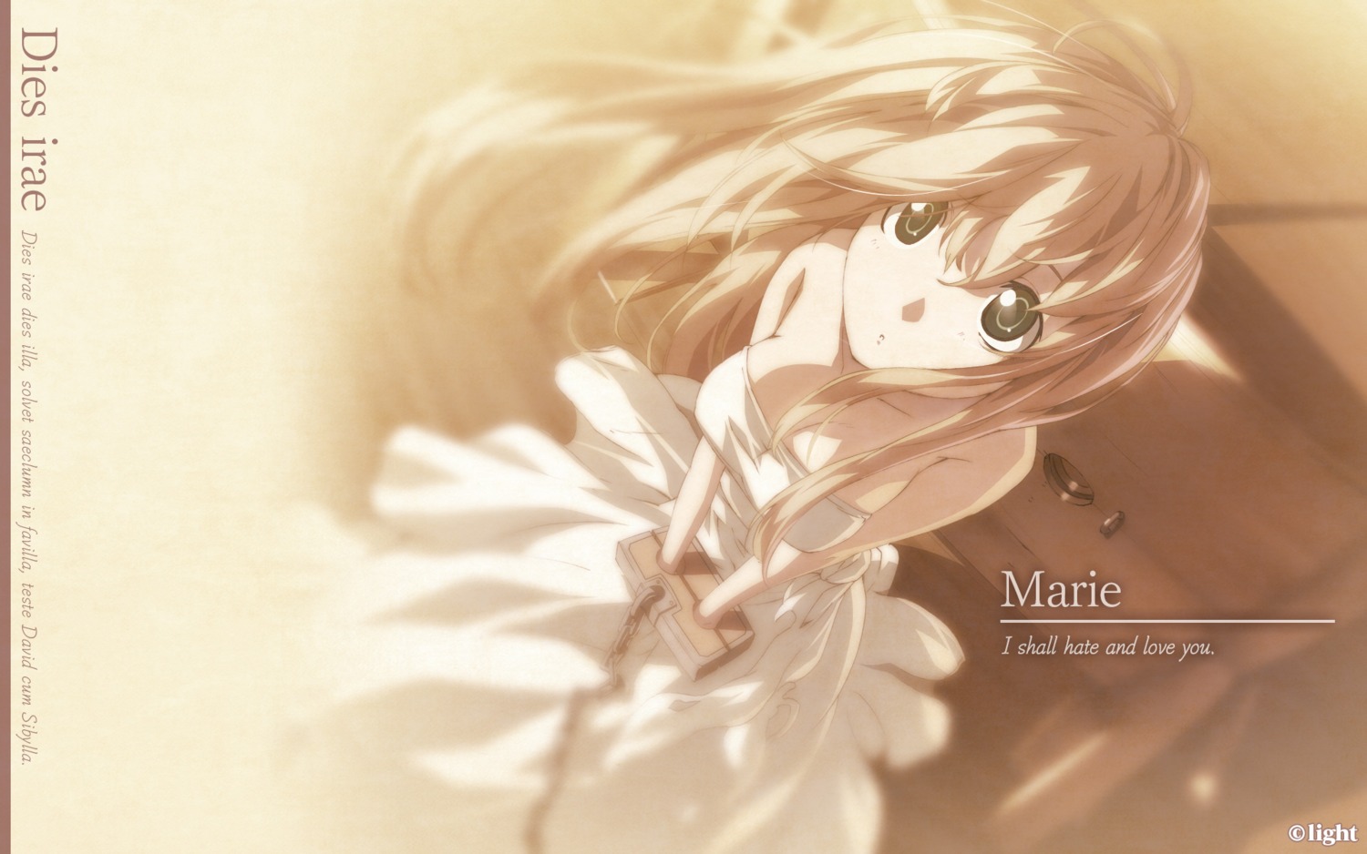 bondage, cleavage, dies_irae, dress, g_yuusuke, light, marie_(dies_irae), wallpaper