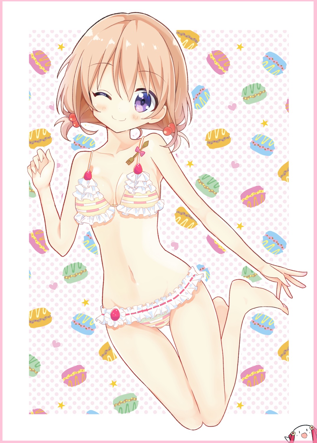 bikini, cleavage, feet, gochuumon_wa_usagi_desu_ka?, hoto_cocoa, nanakusa_(user_rnpt7322), swimsuits