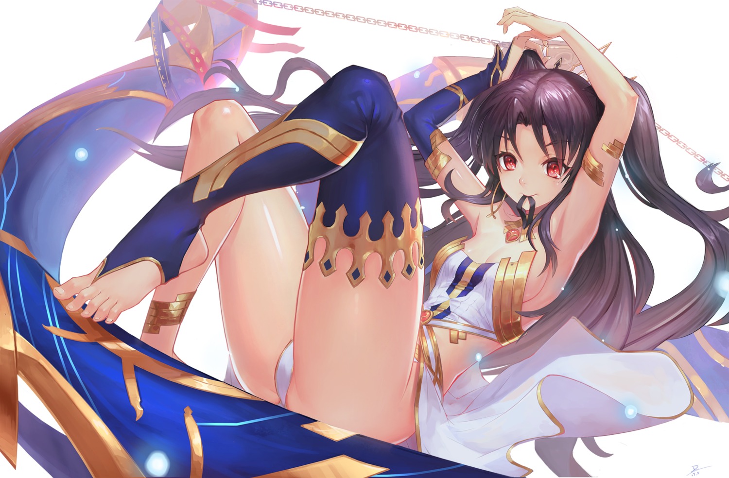 cleavage, duan_henglong, fate/grand_order, feet, ishtar_(fate), thighhighs, toosaka_rin