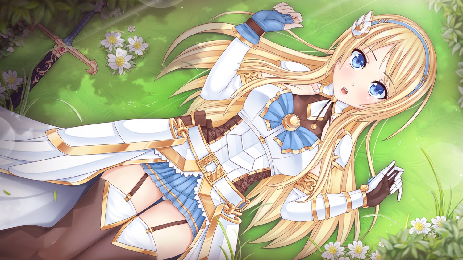 armor, crystalline, leanna_dawn, stockings, sunimu, sword, thighhighs, wallpaper