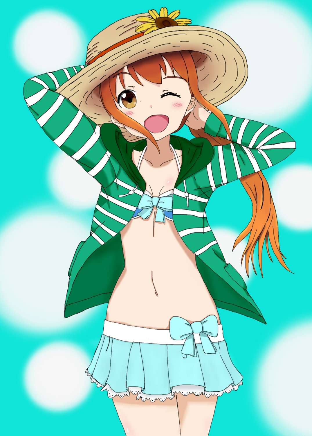 bikini, cleavage, eromanga-sensei, jinno_megumi, open_shirt, reacyua, swimsuits