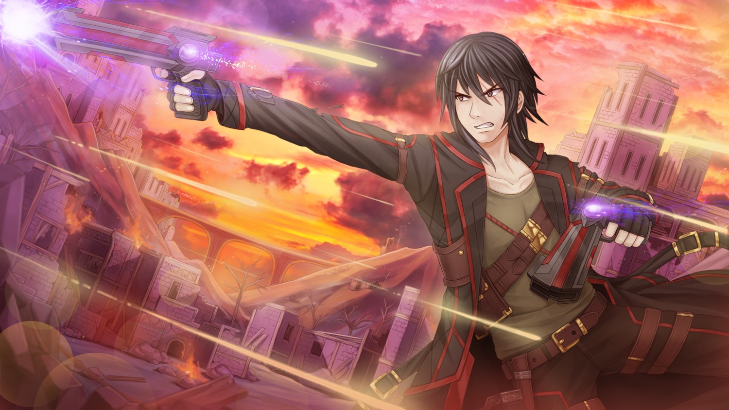 crystalline, gun, male, sunimu, zack_spade