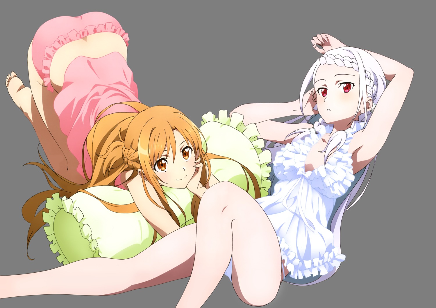 asuna_(sword_art_online), cleavage, kondou_natsuko, pajama, pantsu, sword_art_online, sword_art_online_ordinal_scale, transparent_png
