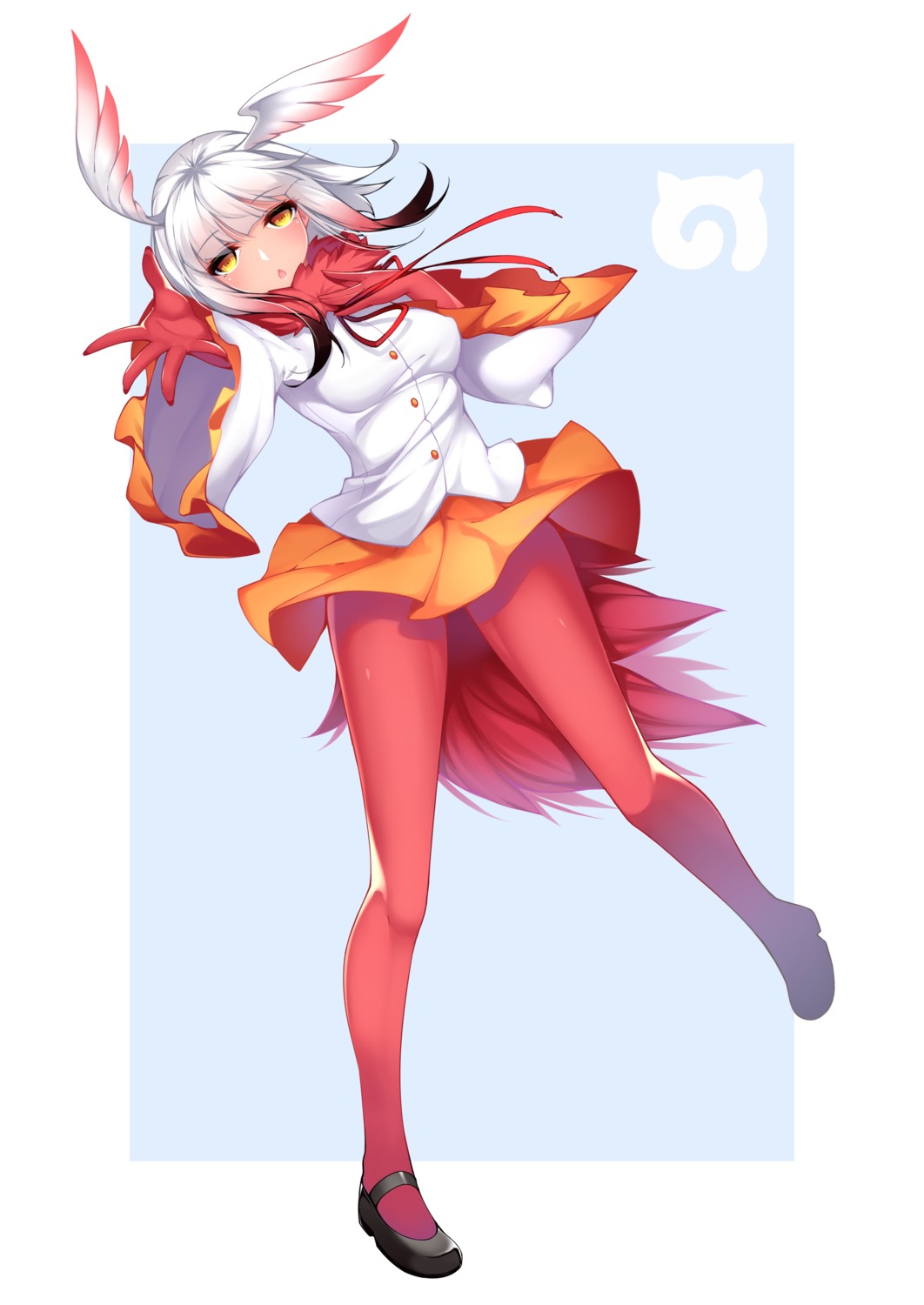 crested_ibis, dean, kemono_friends, pantyhose, wings