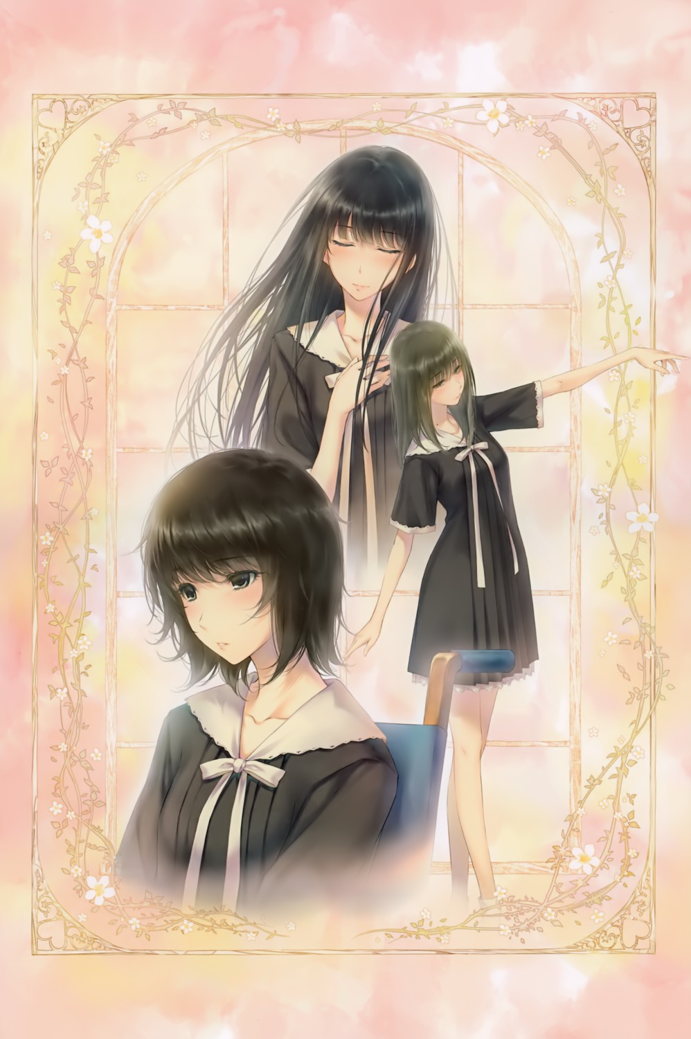 flowers, innocent_grey, seifuku, shirahane_suou, sugina_miki, takasaki_chidori, yaegaki_erika
