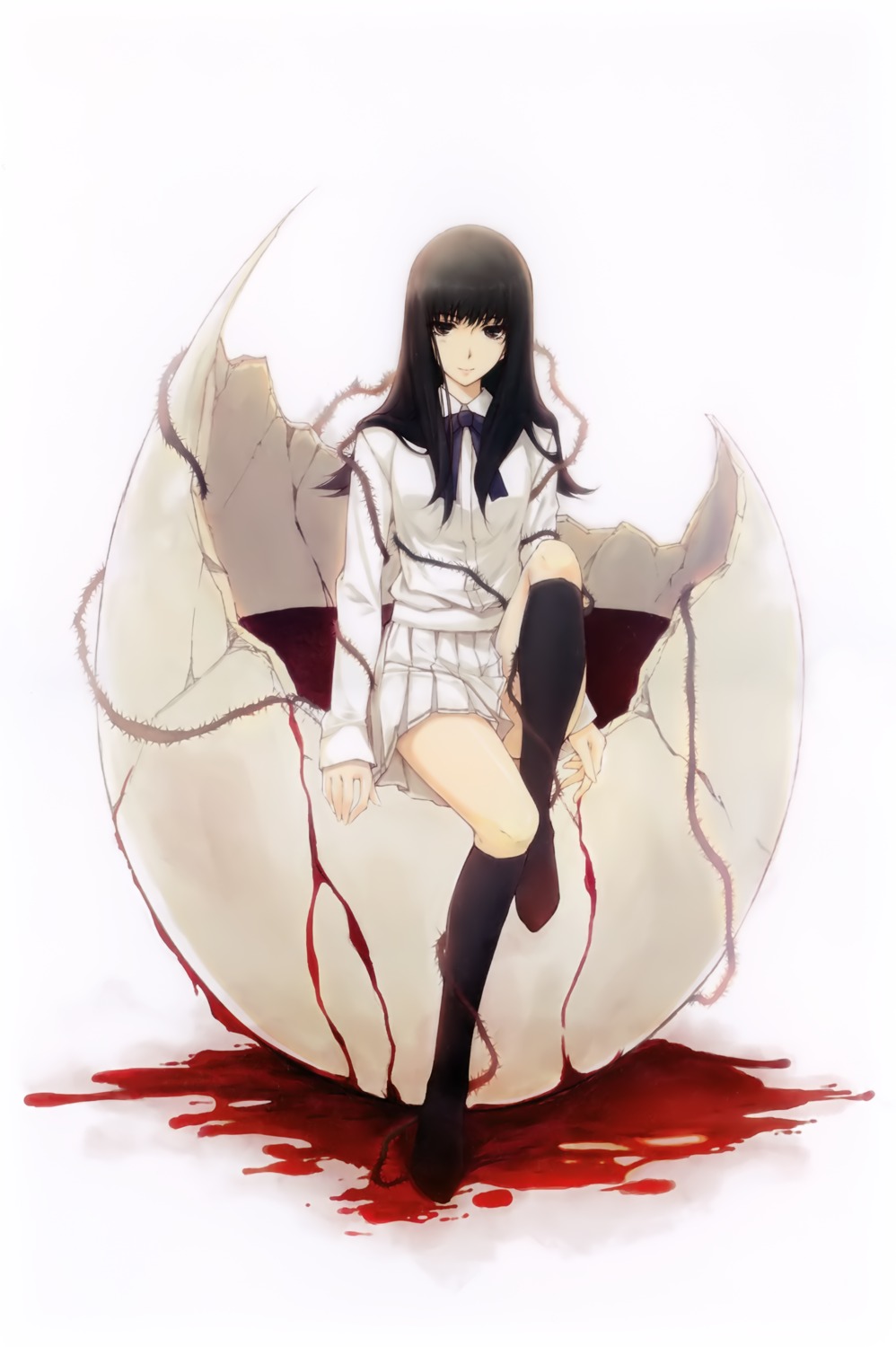 blood, kara_no_shoujo, kuchiki_touko, seifuku, sugina_miki