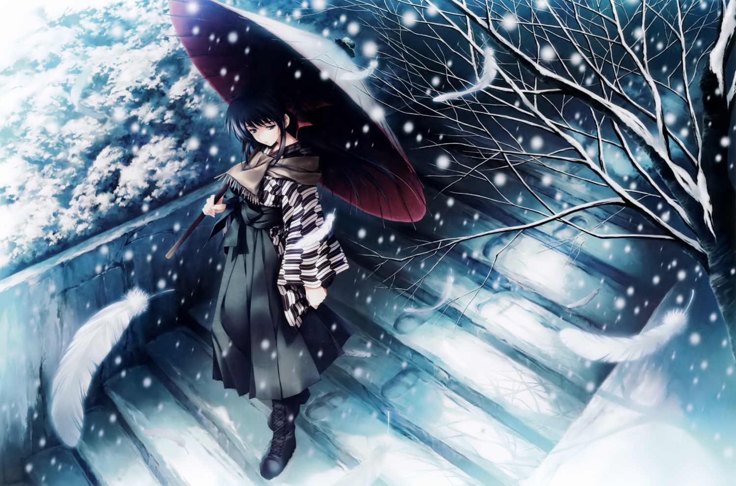 cartagra, japanese_clothes, kouzuki_kazuna, sugina_miki, umbrella