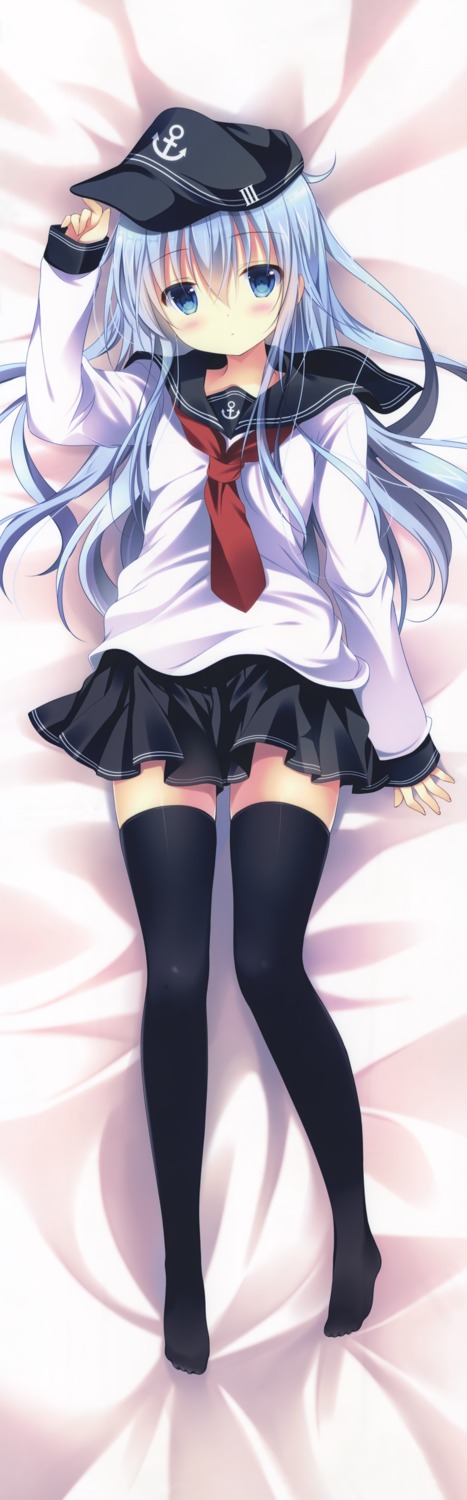 dakimakura, hibiki_(kancolle), kantai_collection, milk_bar, seifuku, shirogane_hina, thighhighs