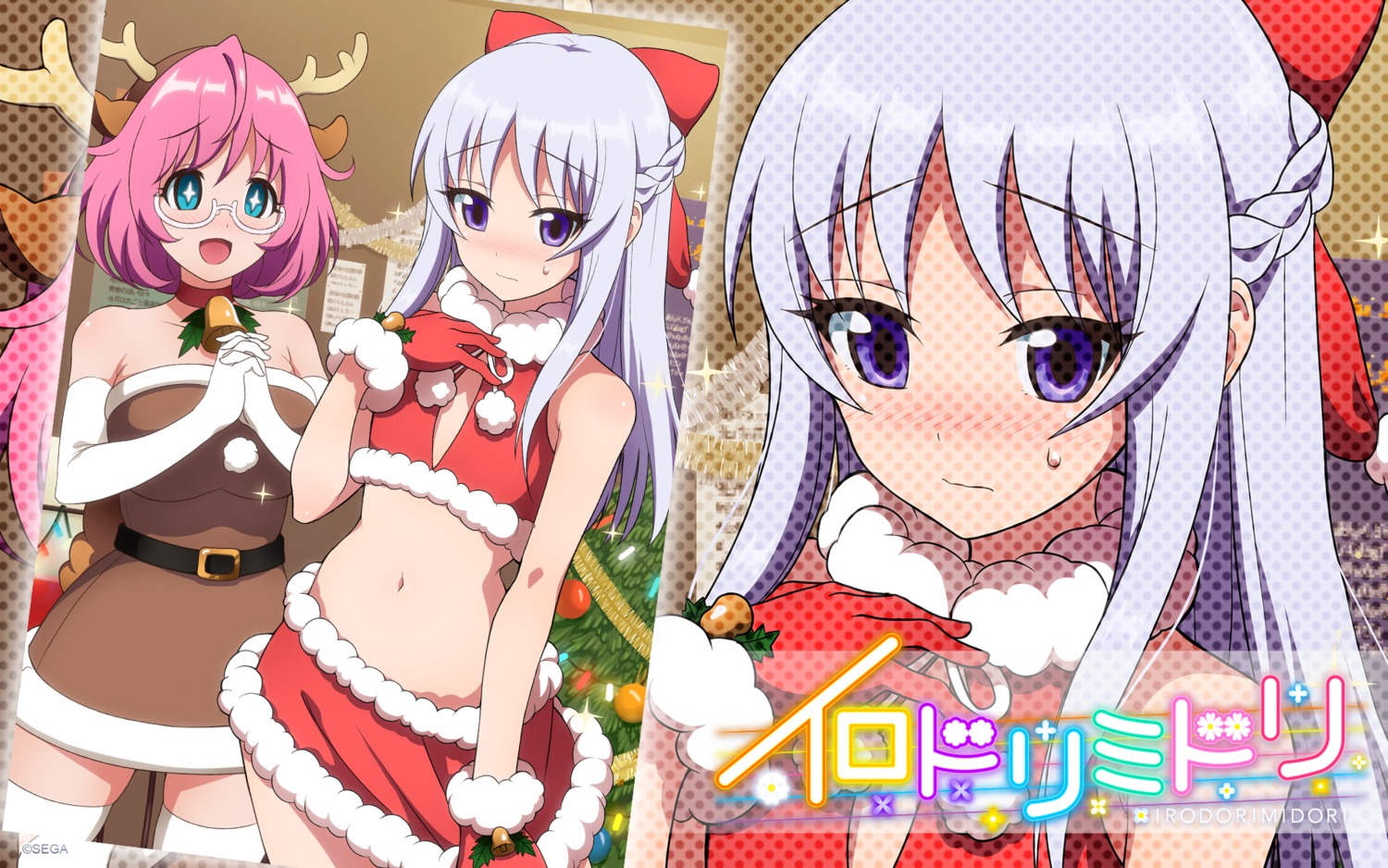 animal_ears, christmas, dress, horns, irodori_midori, kobotoke_nagi, megane, tagme