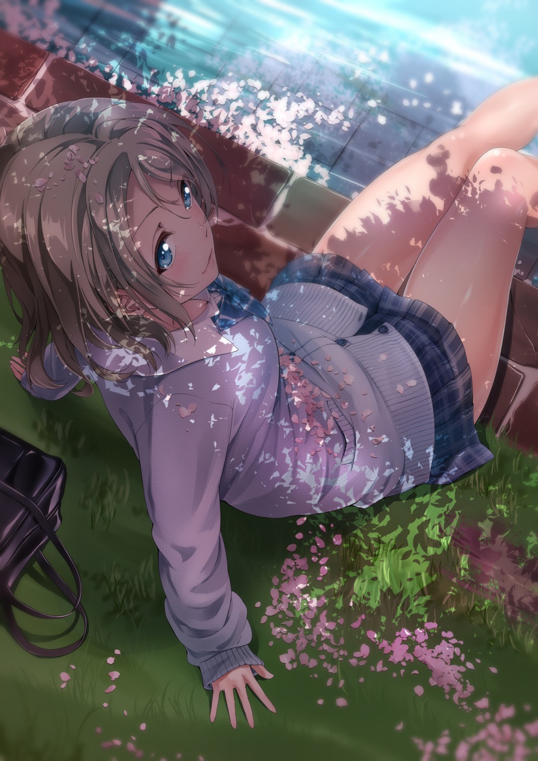 love_live!_(series), love_live!_sunshine!!, seifuku, sweater, watanabe_you, yuuki_(nijiiro_palette)
