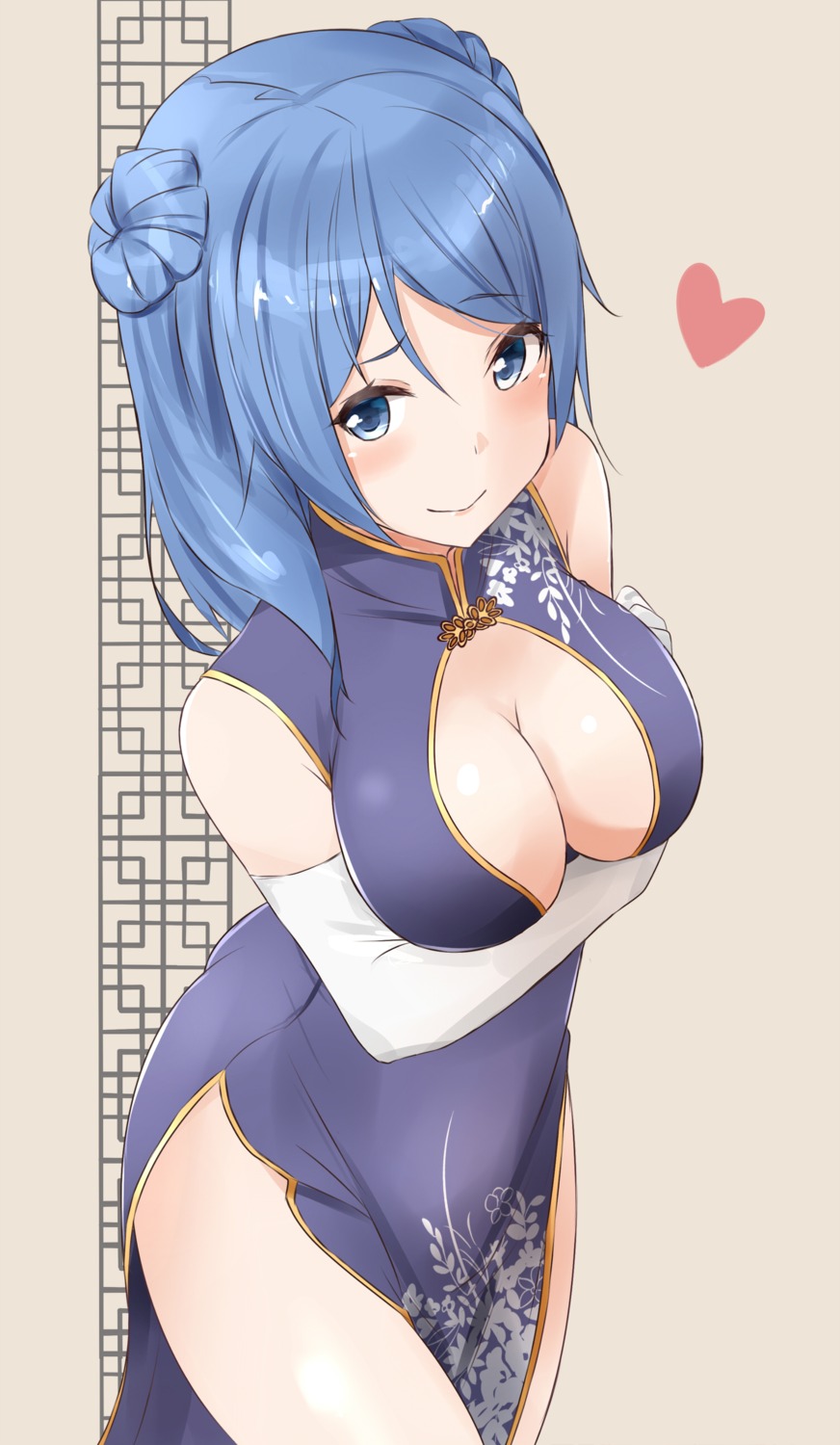 breast_hold, chinadress, cleavage, kantai_collection, saku_(kudrove), urakaze_(kancolle)