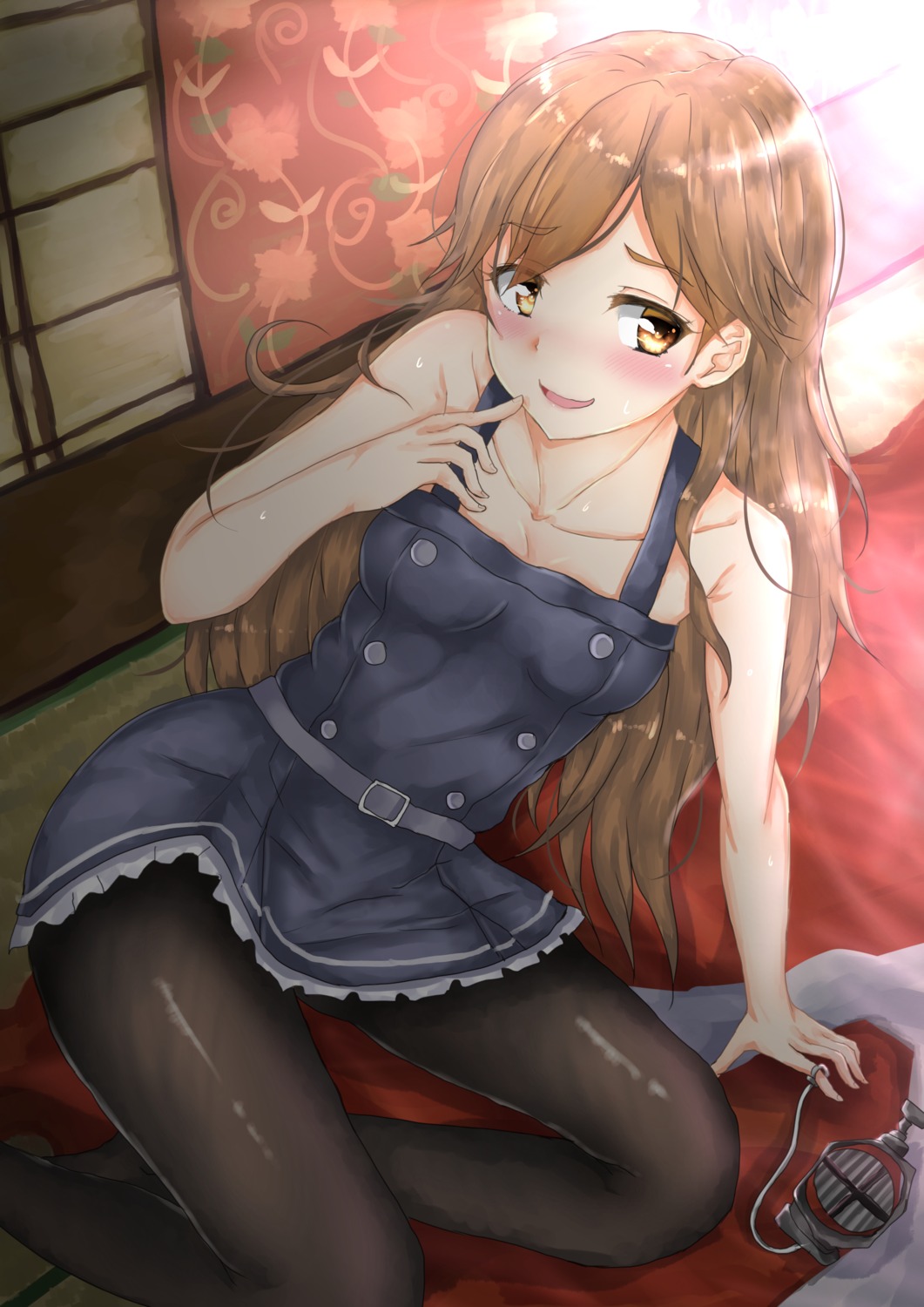 arashio_(kancolle), cleavage, dress, kantai_collection, pantyhose, riyo_(ryon_96)