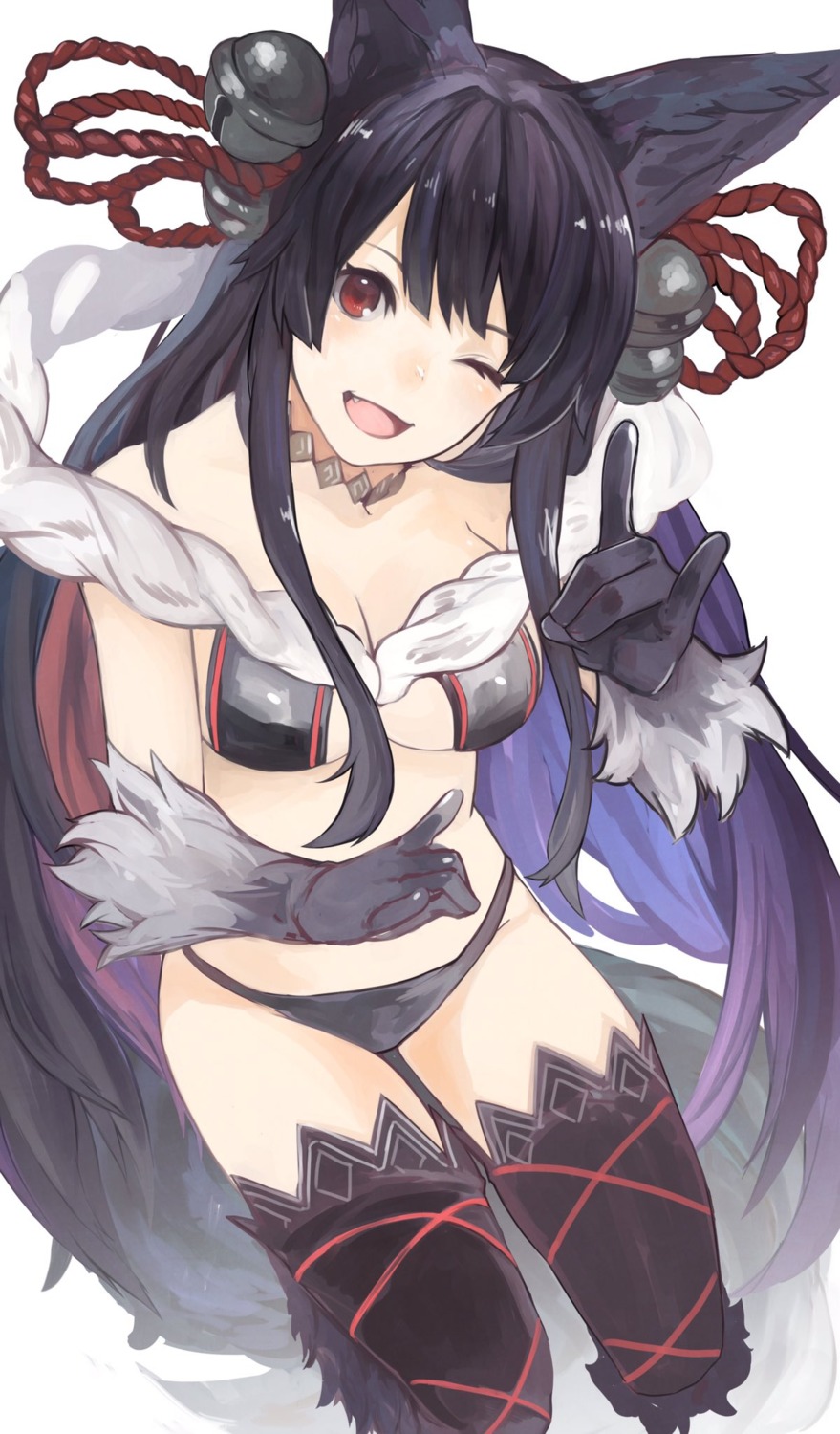 animal_ears, bikini_armor, granblue_fantasy, harutask, thighhighs, yuel_(granblue_fantasy)