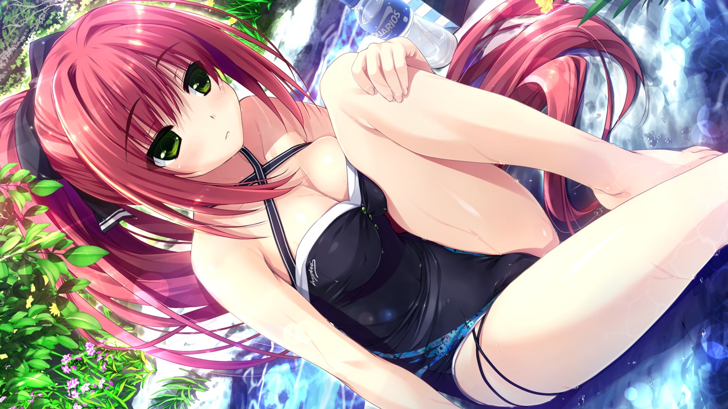 cleavage, clochette, feet, game_cg, haruru_minamo_ni!, ibuki_asumi, shintarou, swimsuits, wet