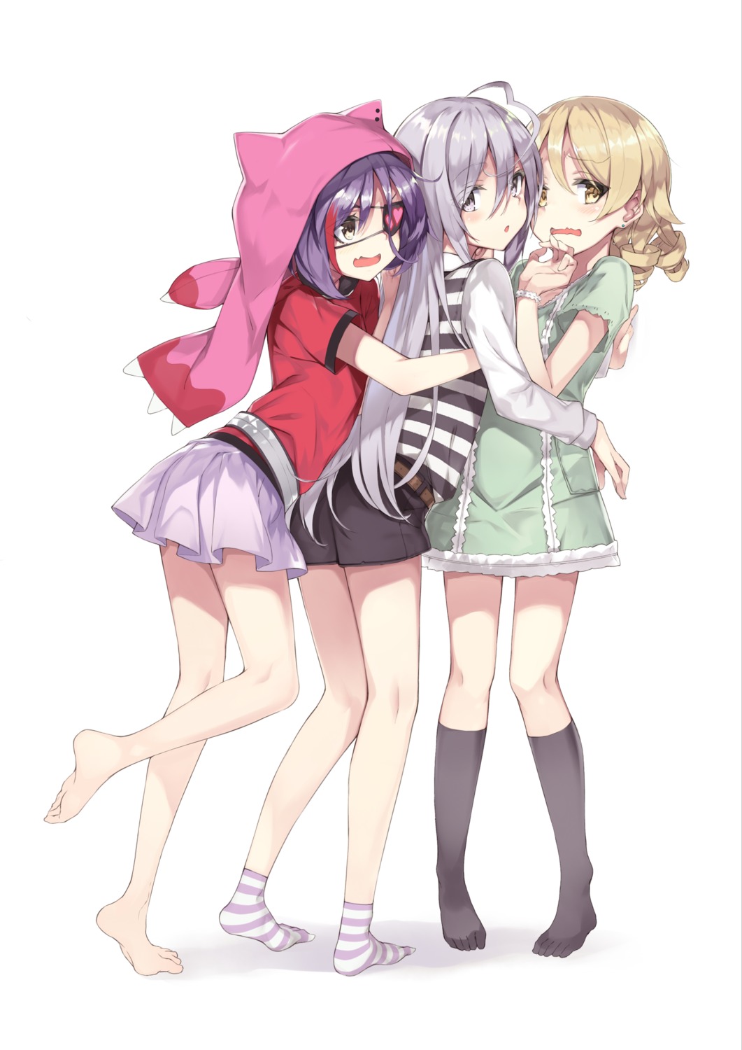 dress, eyepatch, hayasaka_mirei, hoshi_shouko, mafu9, morikubo_nono, the_idolm@ster, the_idolm@ster_cinderella_girls