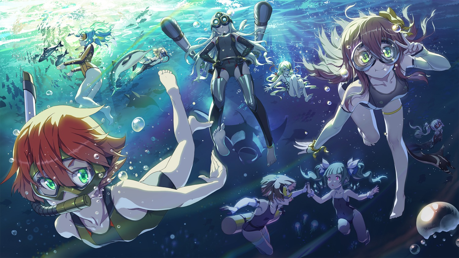 madyy, school_swimsuit, stockings, swimsuits, thighhighs, warship_hime