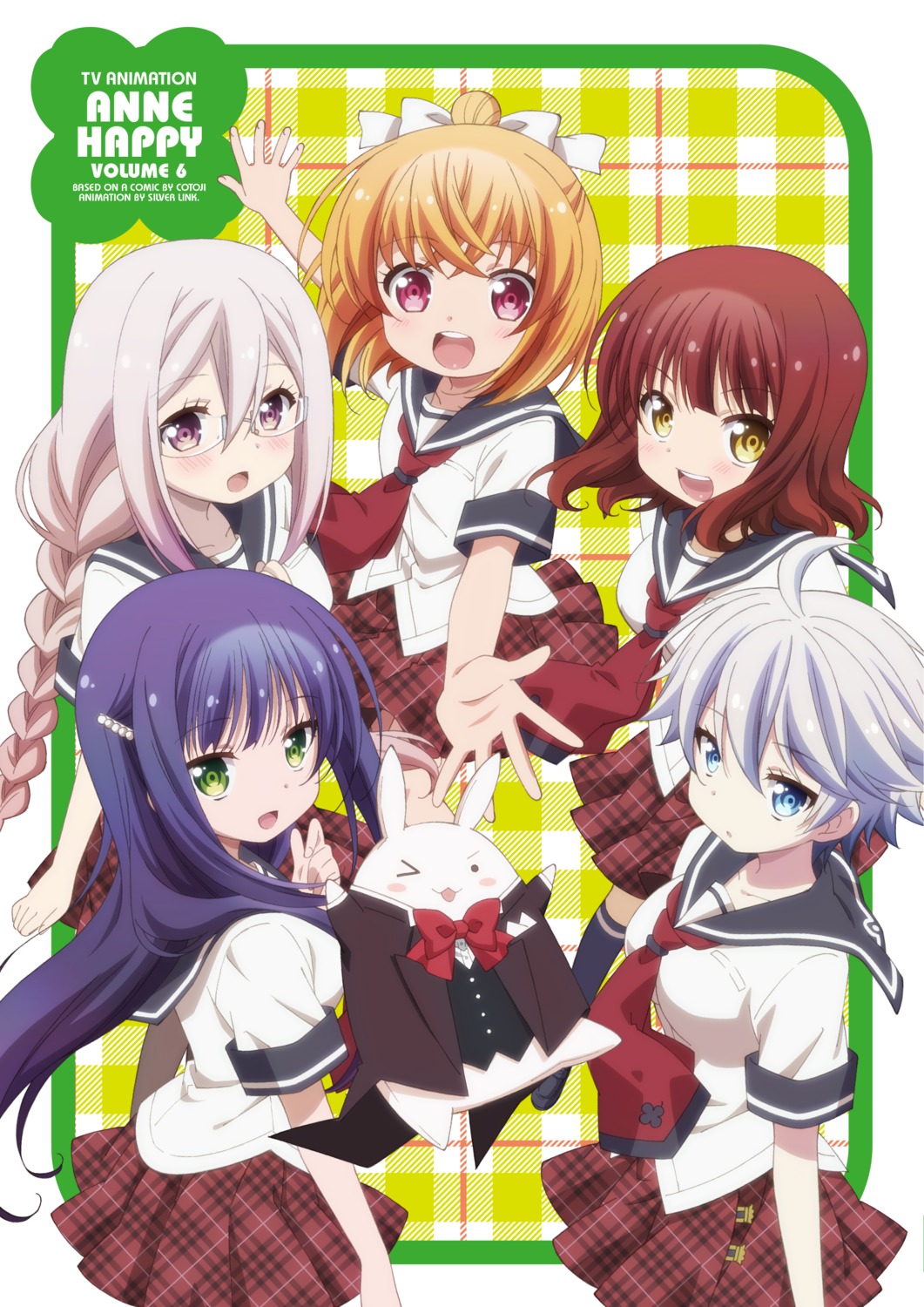 anne_happy, ekoda_ren, hagyuu_hibiki, hanakoizumi_an, hibarigaoka_ruri, kumegawa_botan, megane, seifuku