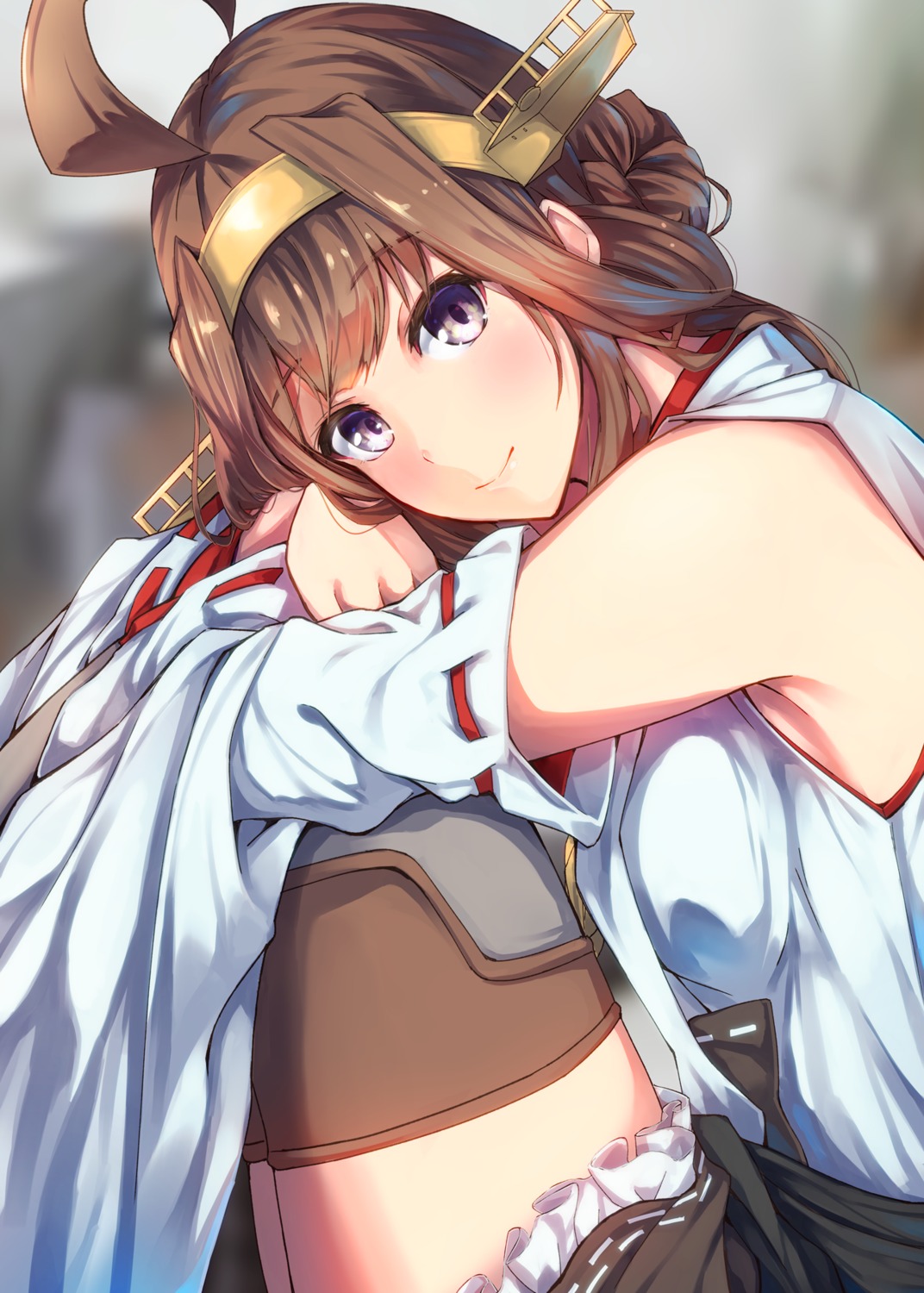 japanese_clothes, kantai_collection, kongou_(kancolle), konkito, thighhighs