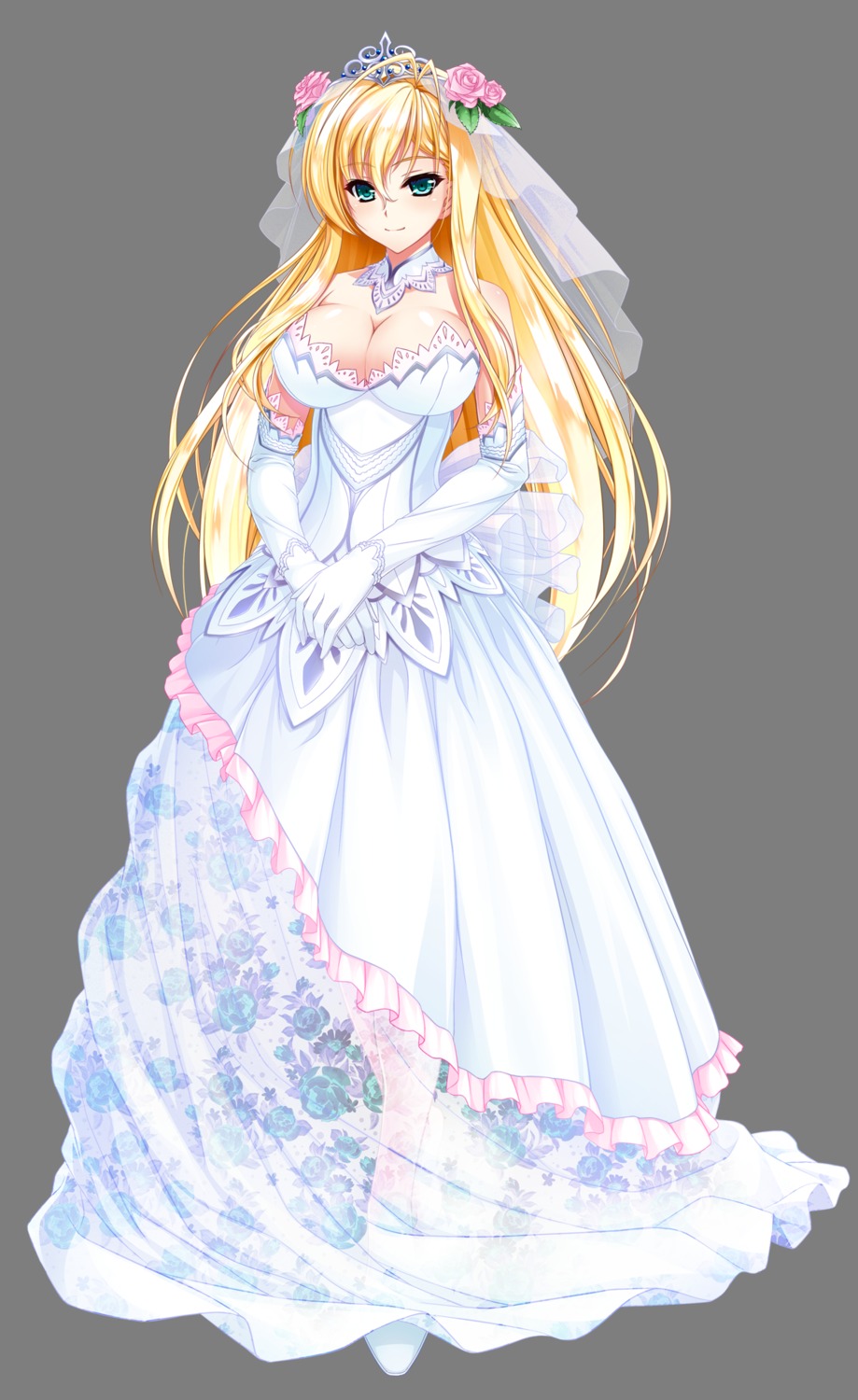 amasaka_takashi, cleavage, clip_craft, dress, transparent_png, unionism_quartet, wedding_dress, yurifina_sol_eleanord