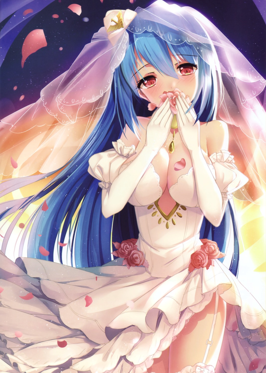 bison_cangshu, cleavage, dress, quincy_(zhanjianshaonv), stockings, thighhighs, wedding_dress, zhanjianshaonv