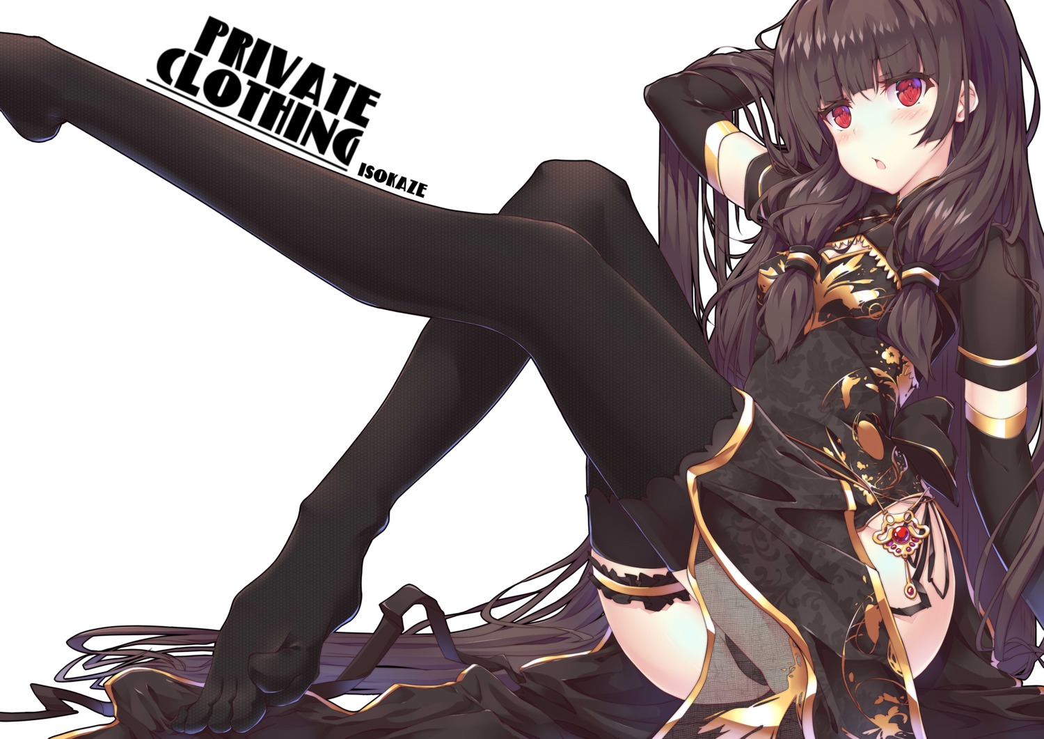 chinadress, feet, garter, isokaze_(kancolle), kantai_collection, litsvn, pantsu, see_through, thighhighs