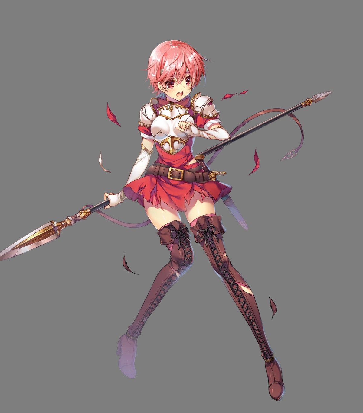 armor, est_(fire_emblem), fire_emblem:_monshou_no_nazo, fire_emblem_heroes, heels, miwabe_sakura, thighhighs, torn_clothes, transparent_png, weapon