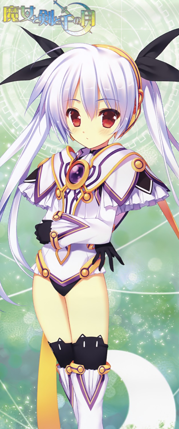 isuka_(majo_to_tsurugi_to_sen_no_tsuki), kai_(company), leotard, majo_to_tsurugi_to_sen_no_tsuki, shimesaba_kohada, stick_poster, thighhighs