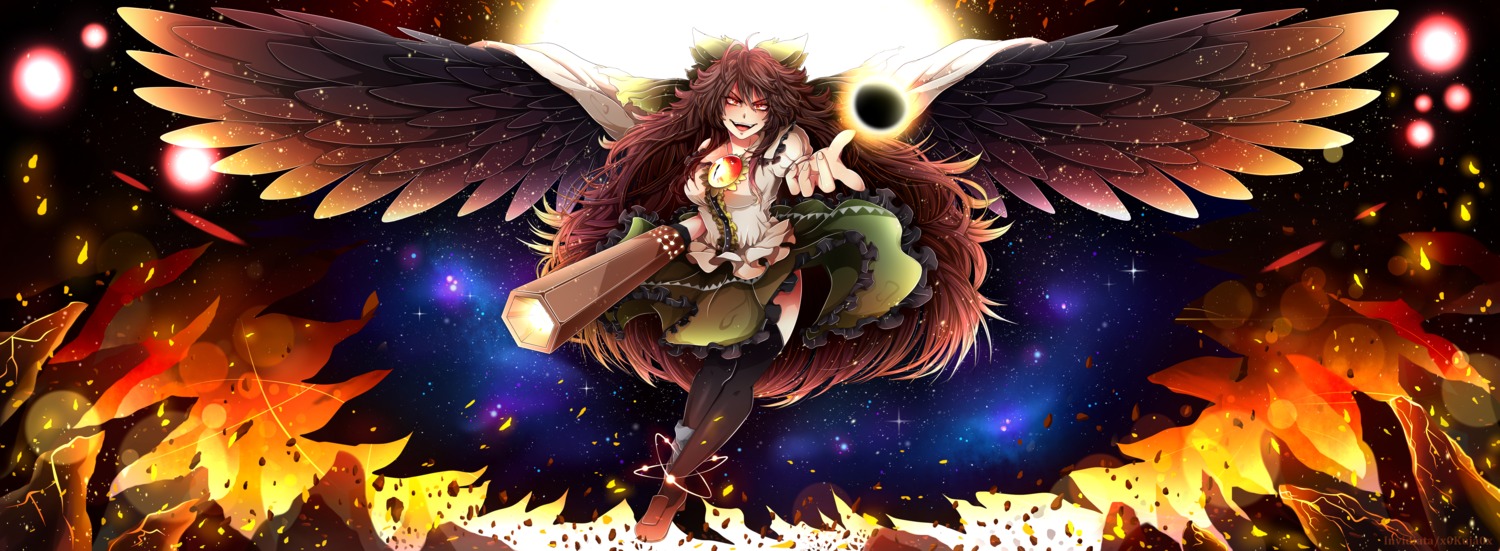 invidiata, reiuji_utsuho, thighhighs, touhou, wings
