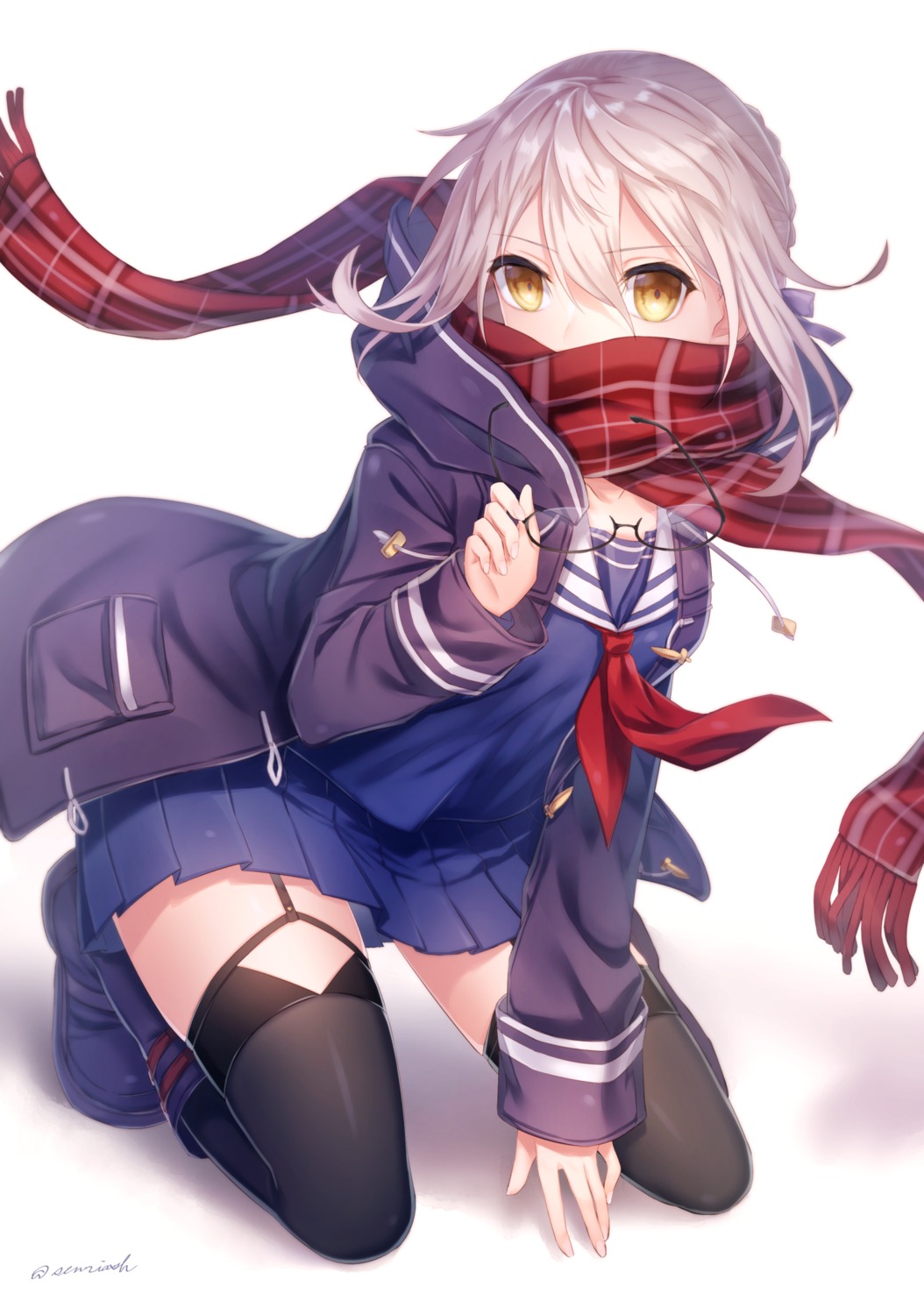 fate/grand_order, heroine_x_alter, megane, natsu_tora, seifuku, stockings, thighhighs