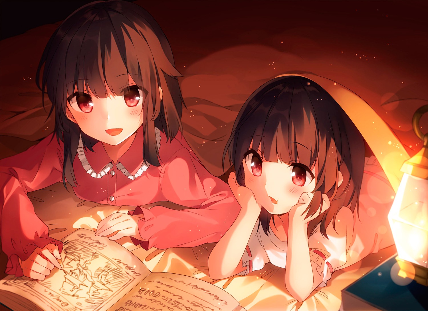duplicate, komekko, kono_subarashii_sekai_ni_shukufuku_wo!, megumin, mishima_kurone, pajama, sheets
