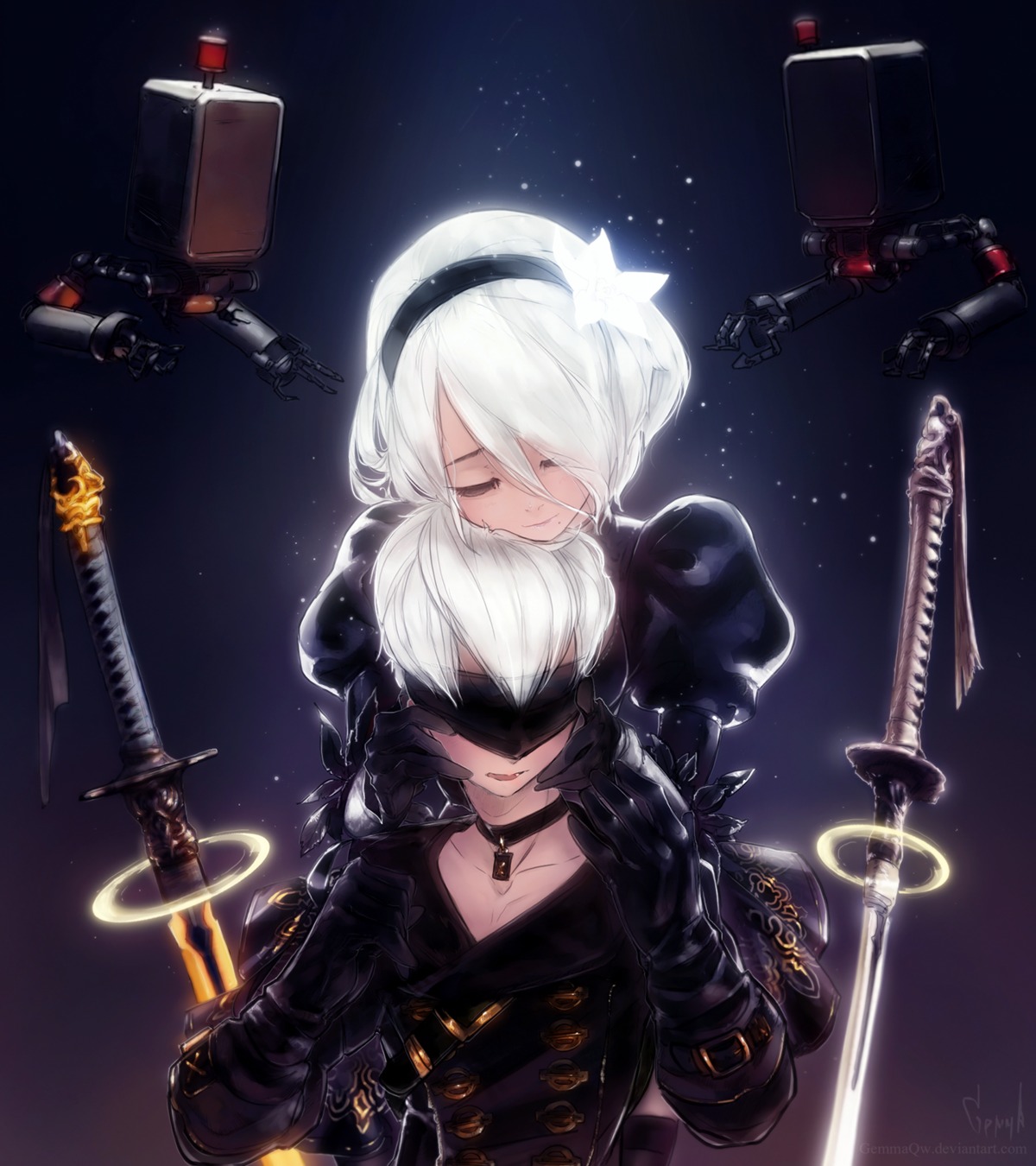 gemmaqw, nier, nier_automata, sword, yorha_no.2_type_b, yorha_no.9_type_s