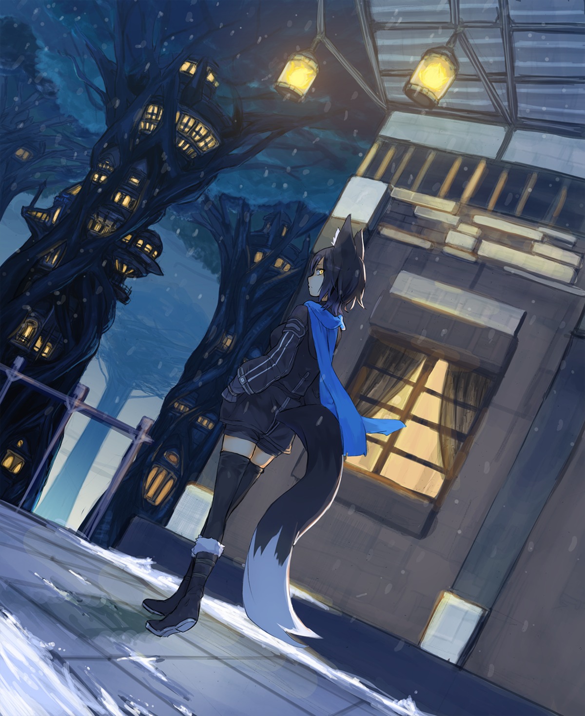 animal_ears, nanashi_(shirogane_usagi), shirogane_usagi, tail, thighhighs