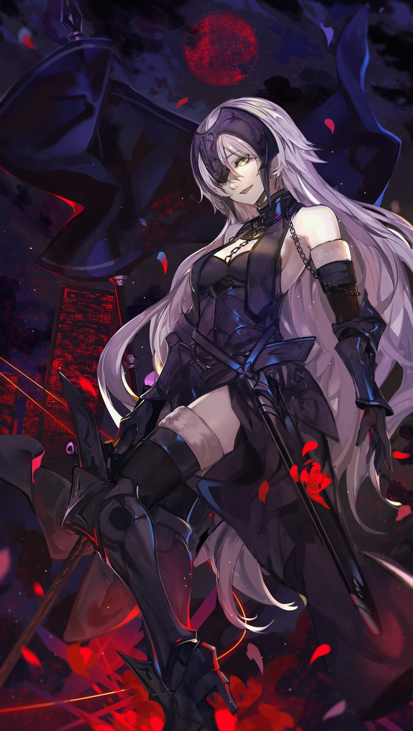 armor, fate/grand_order, heels, jeanne_d'arc, jeanne_d'arc_alter_(fate), saberiii, sword, thighhighs