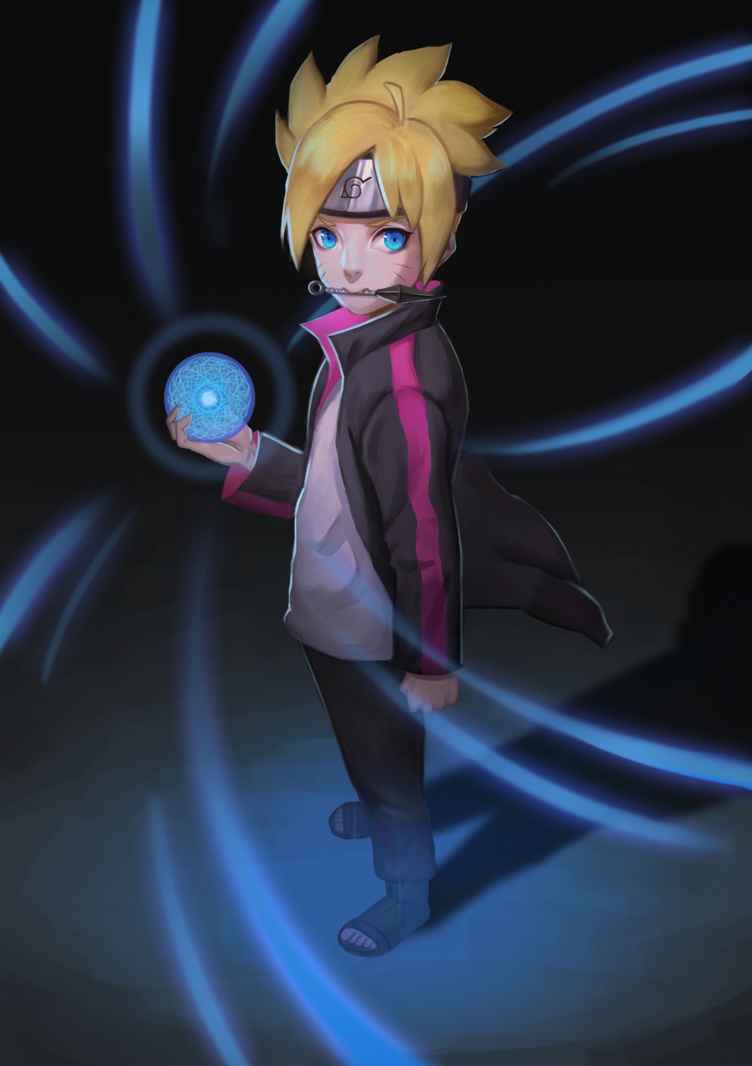male, naruto, qian_yi, uzumaki_boruto, weapon