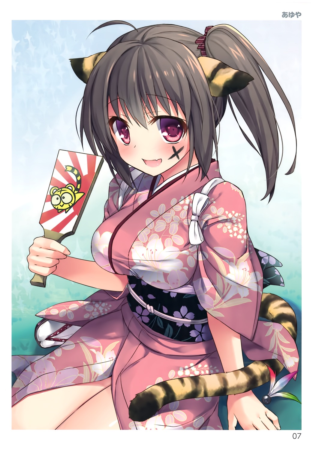 animal_ears, ayuest, ayuya, kimono, tail, toranoana