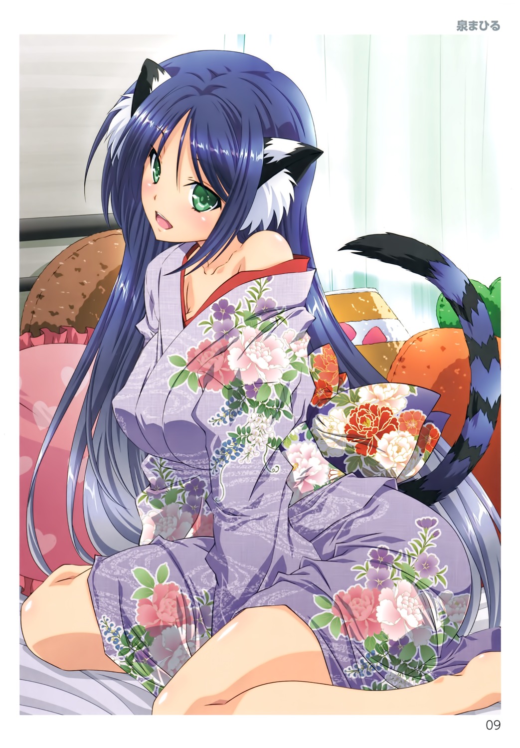 animal_ears, izumi_mahiru, kimono, tail, toranoana