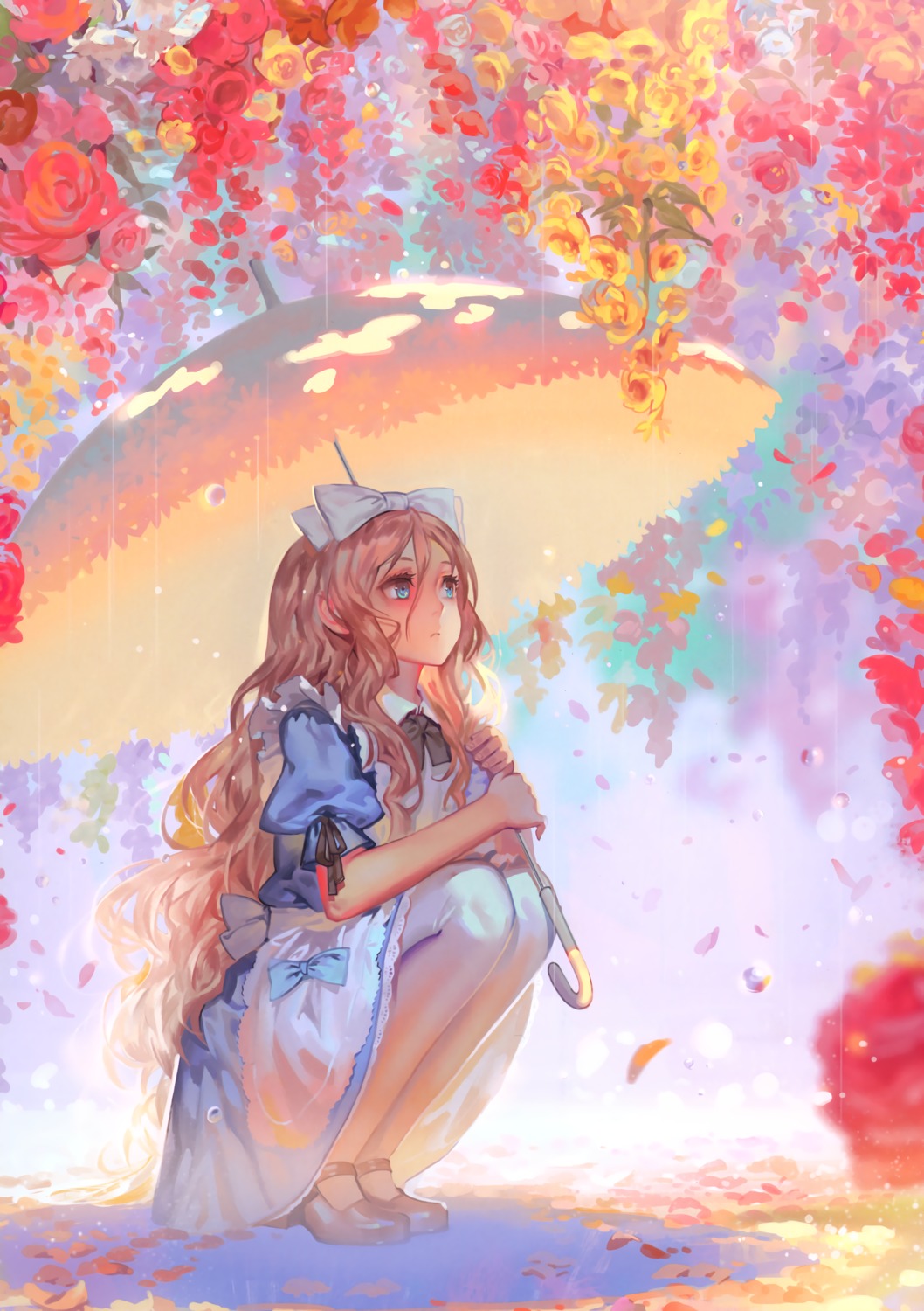alice, alice_in_wonderland, alphonse, heels, pantyhose, umbrella, white_datura