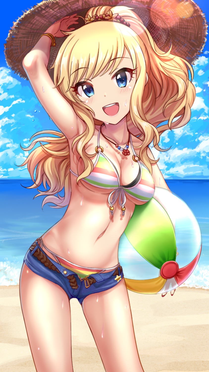 bikini, cleavage, mintol_(qool+), ootsuki_yui, swimsuits, the_idolm@ster, the_idolm@ster_cinderella_girls, underboob