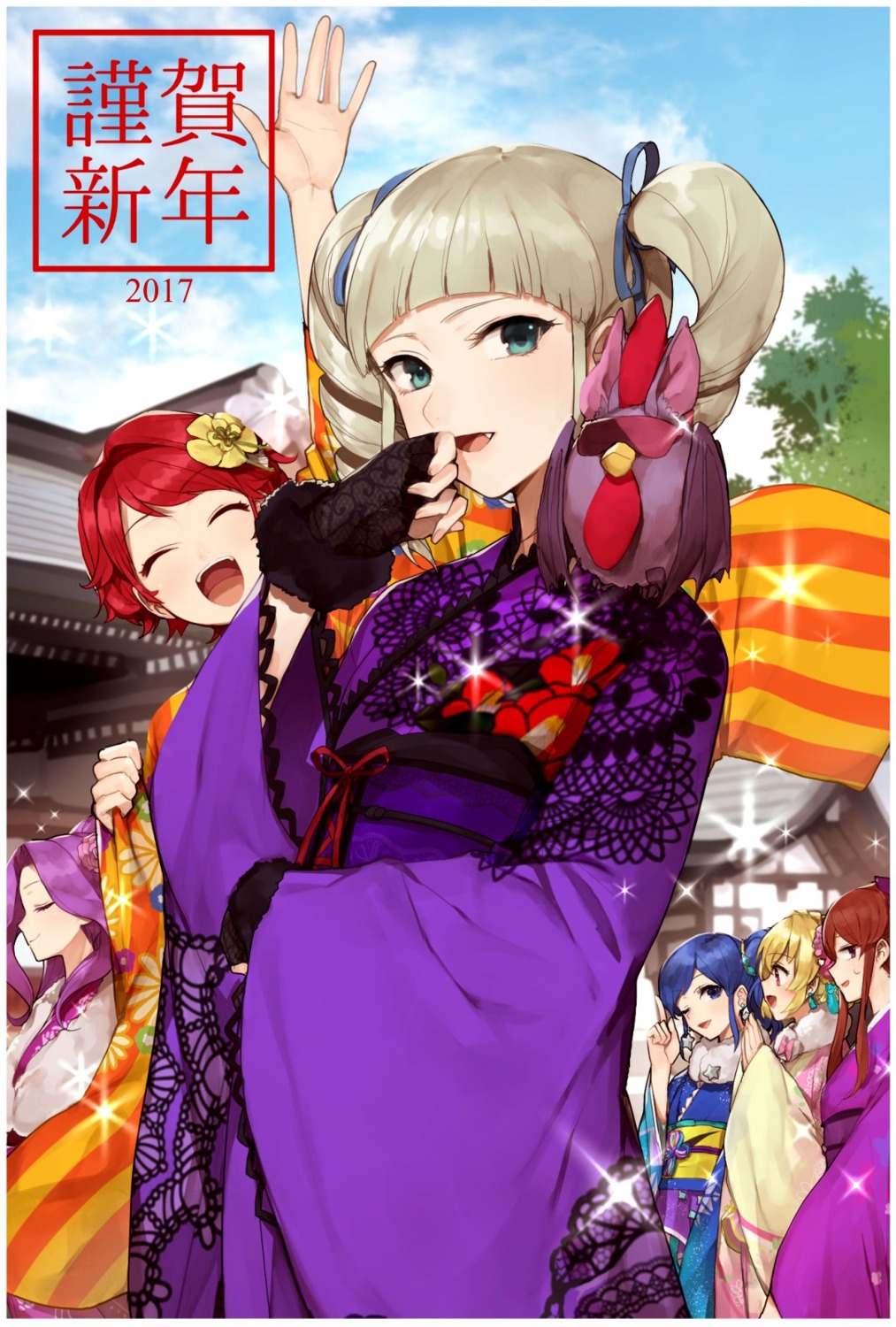 aikatsu!, hitoto, hoshimiya_ichigo, ichinose_kaede, kanzaki_mizuki, kimono, kiriya_aoi, shibuki_ran