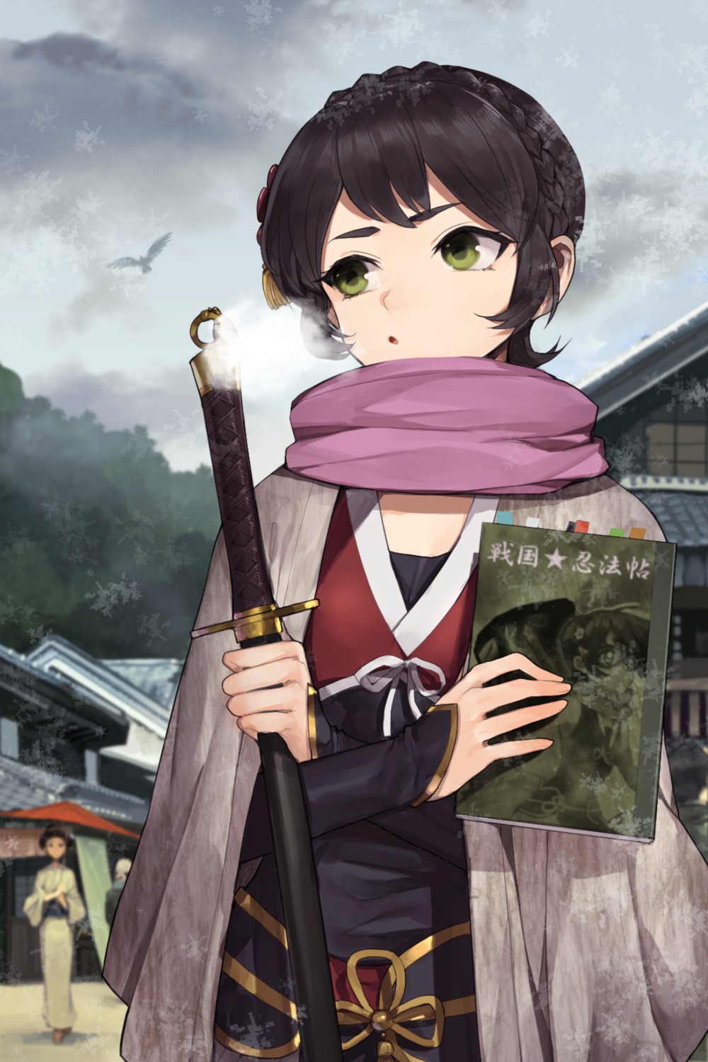aikatsu!, hitoto, japanese_clothes, kamiya_shion, sword, umbrella, yukata