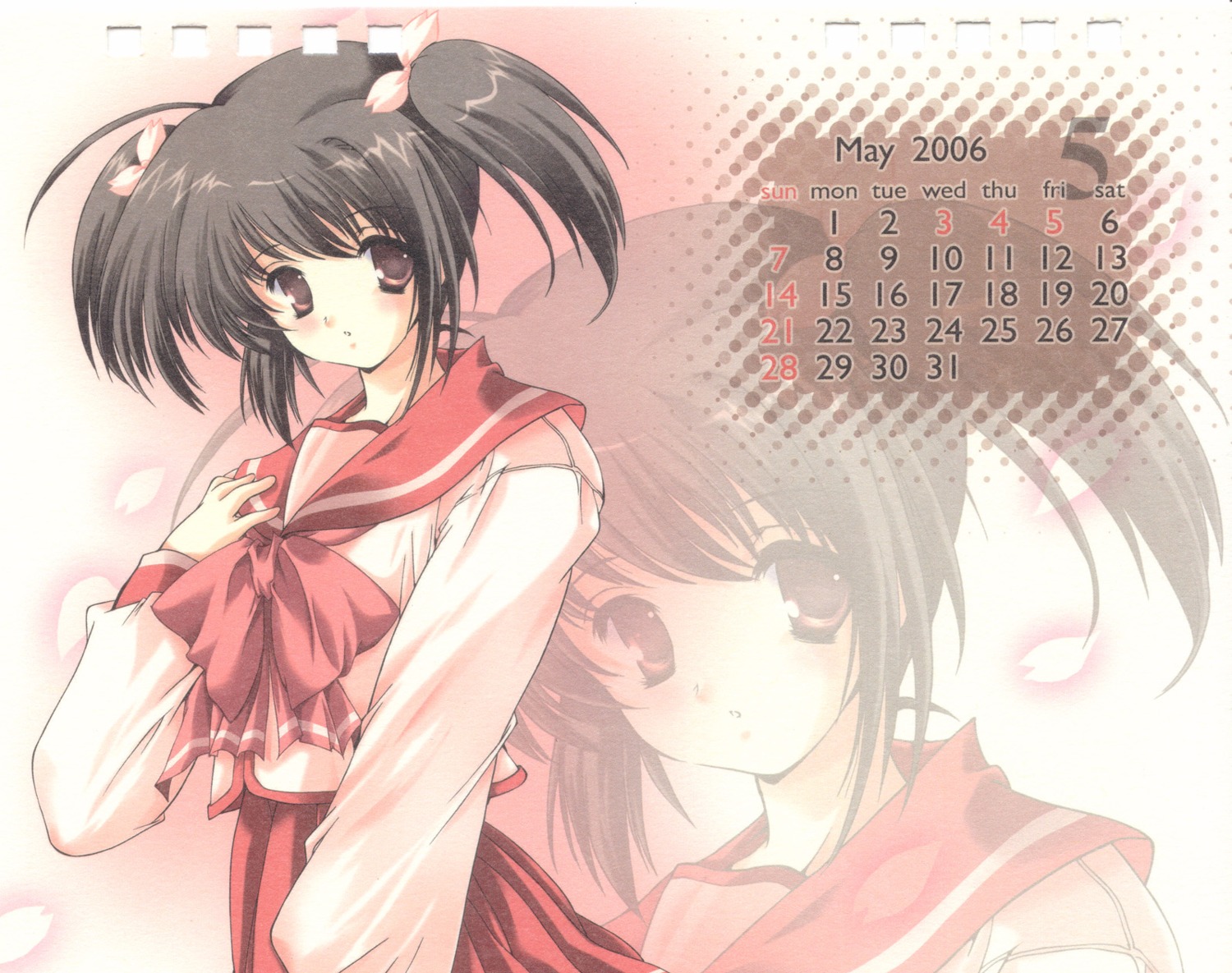 aizawa_hiroshi, calendar, high_risk_revolution, paper_texture, seifuku, to_heart_(series), to_heart_2, yuzuhara_konomi