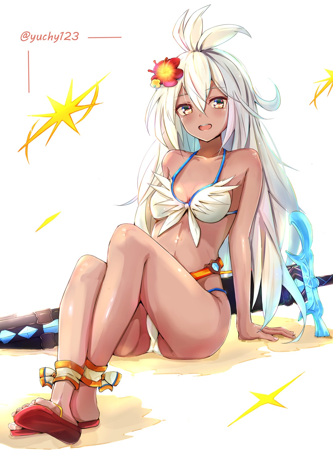 bikini, cleavage, granblue_fantasy, swimsuits, yutchin, zooey_(granblue_fantasy)