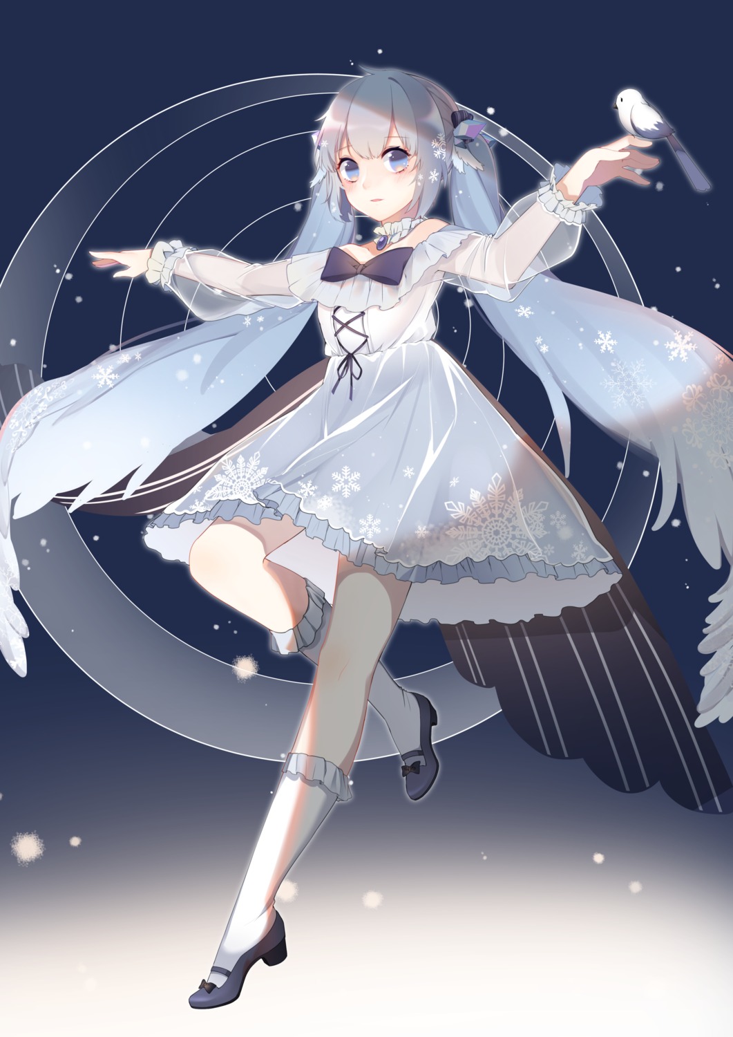 dress, freeze, hatsune_miku, heels, vocaloid, yuki_miku