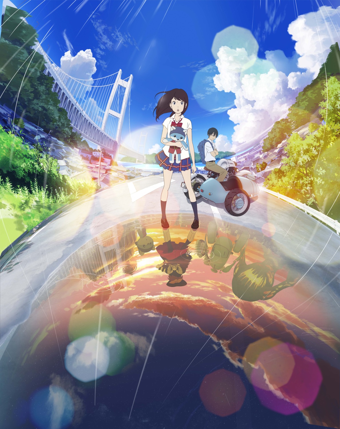 hirune_hime, megane, morikawa_kokone, pantyhose, sawatari_morio, seifuku, skirt_lift