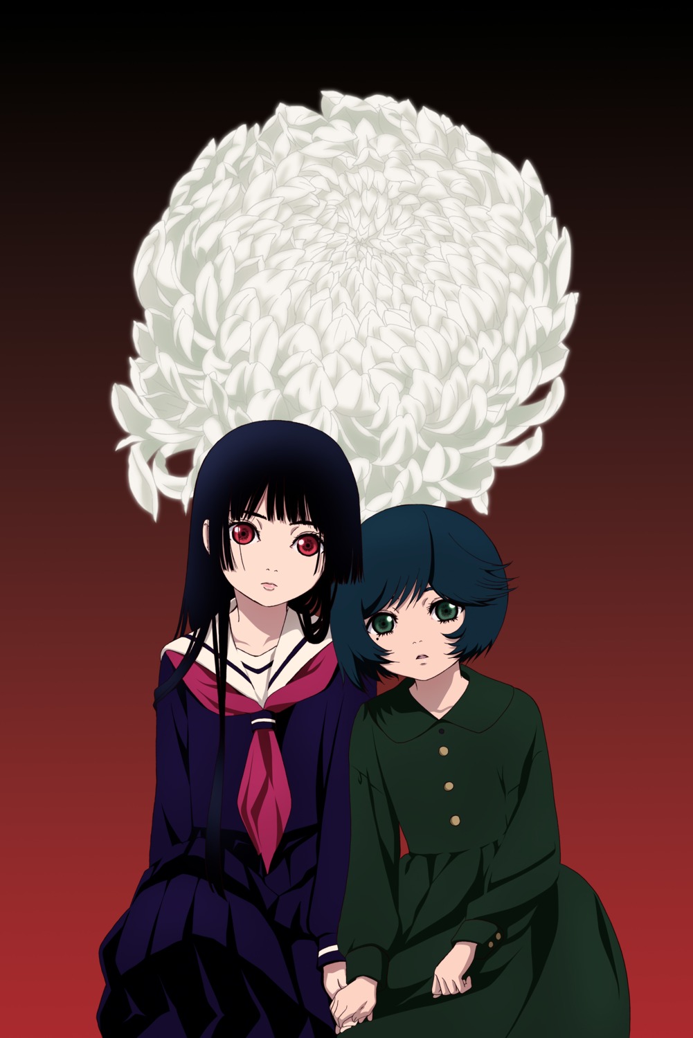 enma_ai, jigoku_shoujo, michiru_(jigoku_shoujo), seifuku, tagme